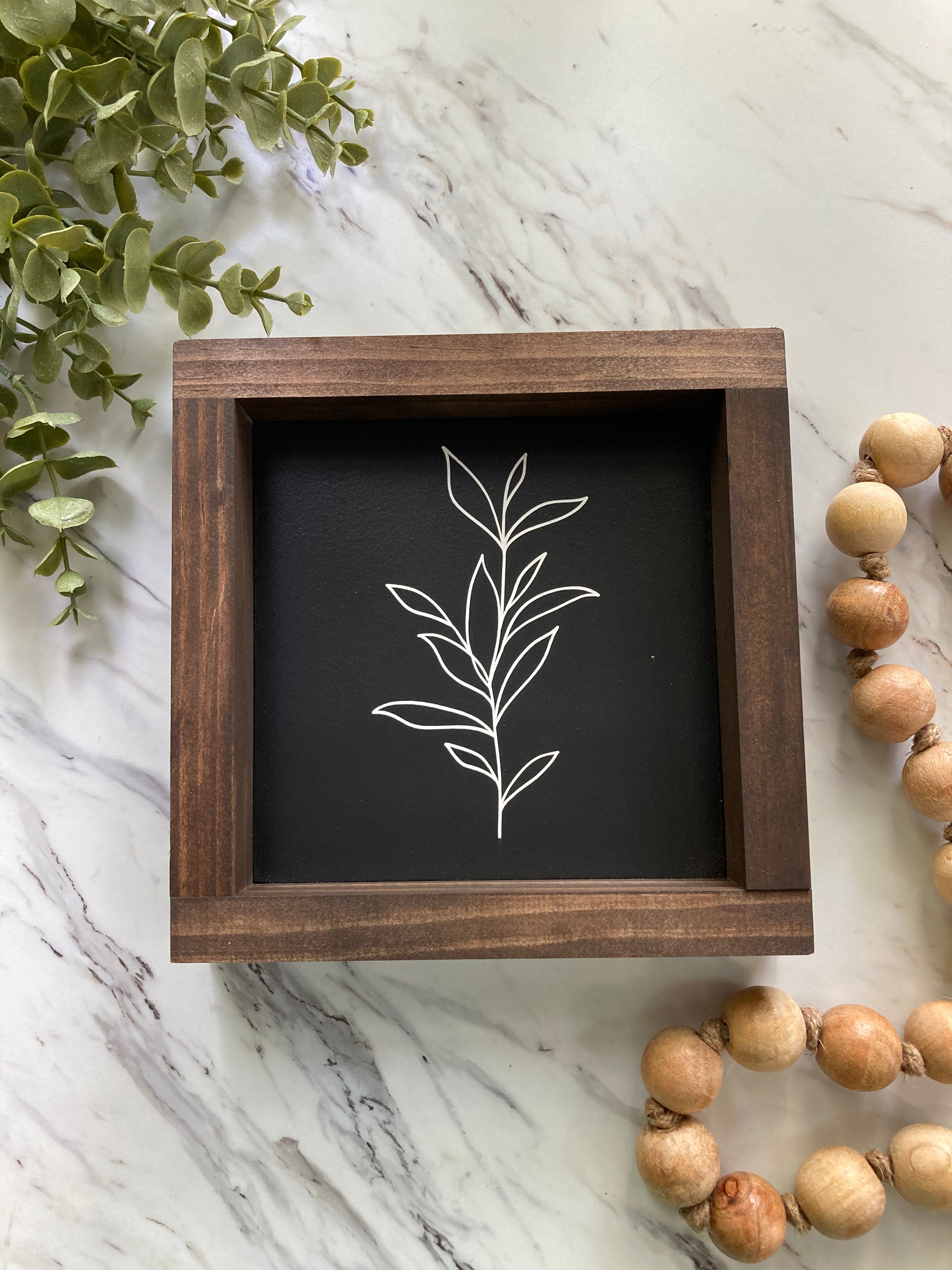 Leaf Silhouette Mini Sign